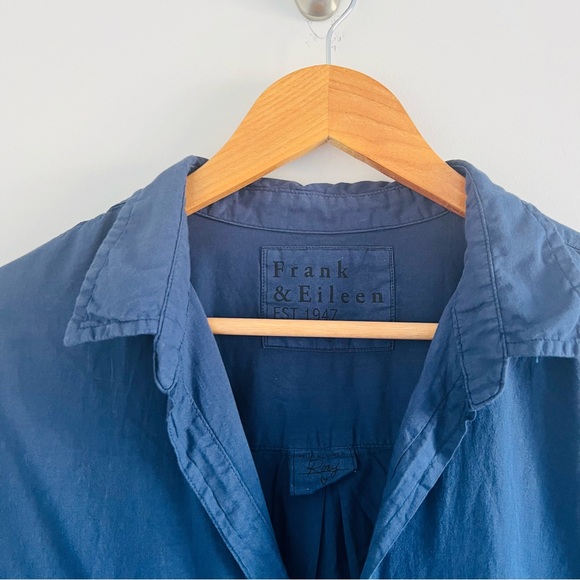 Frank & Eileen Rory Woven Long Dress in Navy Blue 100% Organic Cotton Size XL - Picture 3 of 10